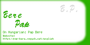 bere pap business card